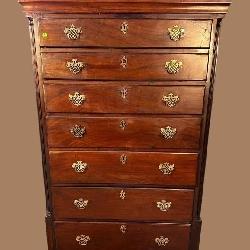 18TH CENTURY 7 DRAWER ANTIQUE TALL CHEST