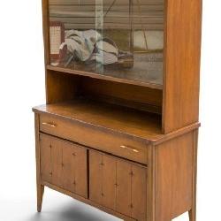 Broyhill Saga Dish Cabinet with Mid-Century Motif