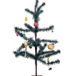 Christmas Feather Tree with Vintage Ornaments