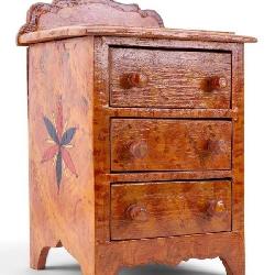 Hand Painted Folk Art Mini Chest, Signed
