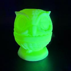 Fenton Uranium Fairy Lamp Glass Owl