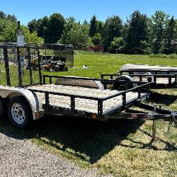 JP Trailers Model 48312 Tandem Axle Utility Trailer with Drop Gate, Ready Rails, Bull Dog jack