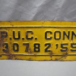 1955 P.U.C. Conn License Plate