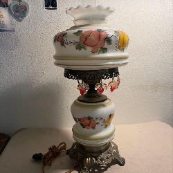 Glass Lamp with flower design