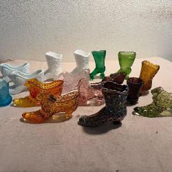 Glass shoes, some pieces are Fenton