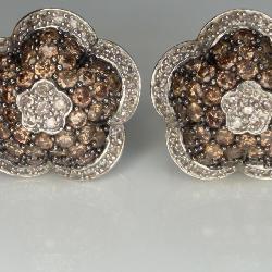 Genuine Diamond 14K White Gold Earrings
