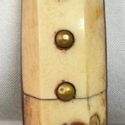 VTG Carved Bone & Brass Stud Bracelet