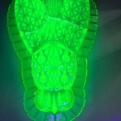 Uranium Glass Fly Trap Dish, Approx. 7 Inches