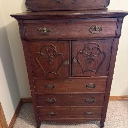 Antique Dark Wood Dresser