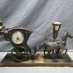 United Carriage Clock with Horse Figurine