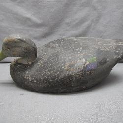 Hand-Carved Duck Decoy with Stamp
