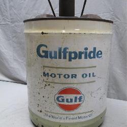 Gulfpride Motor Oil Can, 5 Gallons