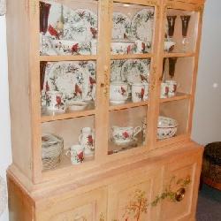 HAND PAINTED MID CENTURY CHINA CABINET