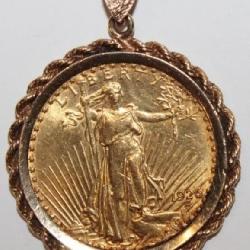 1926 $20 Gold Saint-Gaudens Coin with 14kt gold