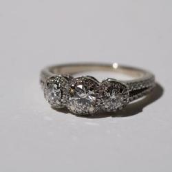 14kt white gold Past-Present-Future Diamond Ring