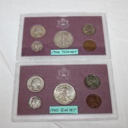 1944 & 1945 Year Sets 90% silver; 90% silver -