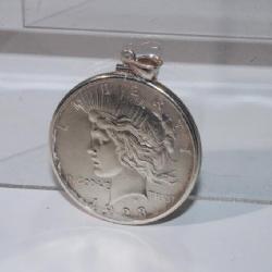 1923 Silver Peace Dollar w/ sterling holder