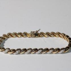 18kt over Sterling Silver Diamond Accent Bracelet