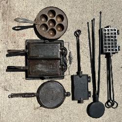 Small Collection of Cast Iron, Incl. Pans, Corn Bread, etc.