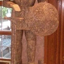 20TH CEN. CHINESE 8FT TALLTESSELATED BONE SHI STAT