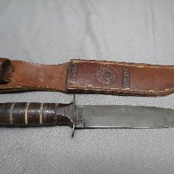 USMC KA-BAR Knife With Leather Sheath