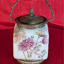 *Castilian Brass& Porcelain Decorative Biscuit Jar