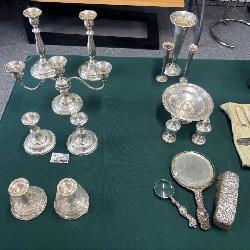 Fantastic Collection of Sterling Silver Candlesticks, etc.