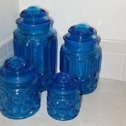 Vintage Blue Canister Set