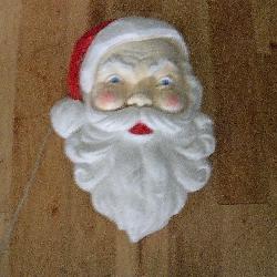 VINTAGE LIGHTED BLOW MOLD SANTA HEAD