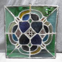 Stained Glass Panel With Geometric Design