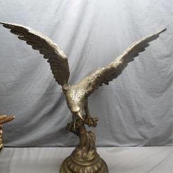 Solid Brass Bald Eagle Statue, 36 Inches Tall