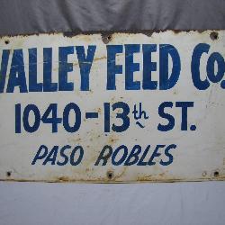 Valley Feed Co. Paso Robles Road Sign