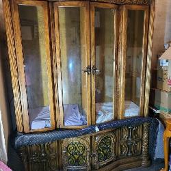 Large Curved Glass China Cabinet/Hutch
