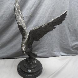 Brass Eagle Statue on Marble Base