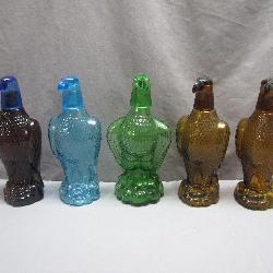 Five Glass Eagle Bottles