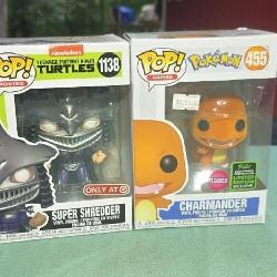 2 Funko Pops Charmander and Super Shredder