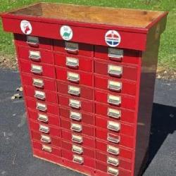 30 Drawer Metal Cabinet Originally For Index
