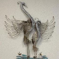 Vtg Curtis Jere Birds of Paradise Wall Sculpture