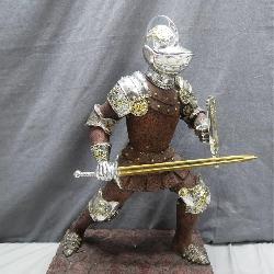 Knight Statue with Sword and Shield Display