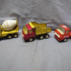 3 Tonka Diecast Trucks: Cement, Dump & Cab