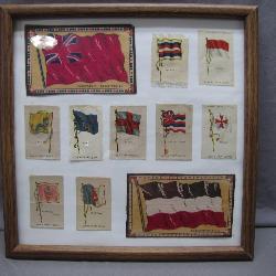 Framed Collection of Vintage Cigarette Flags
