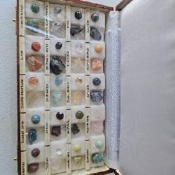 Wooden Box with Assorted Mineral Specimens