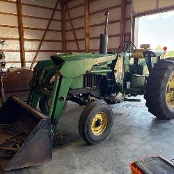 Vintage John Deere 3020 Diesel Tractor with loader