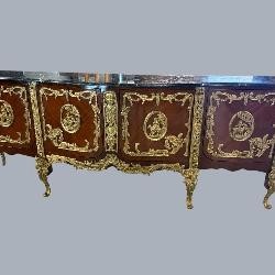 FRENCH MONUMENTAL BRONZE ADORNED MARBLE TOP