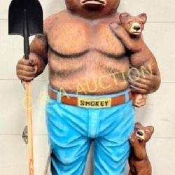 Smokey the Bear Large Fiberglass Statue with Fire