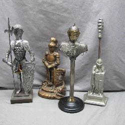 Four Knight Figurines in Varied Designs