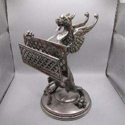 Unique 95% Pewter Dragon Card Holder