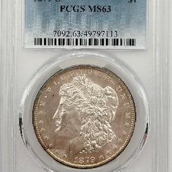 Graded 1879-S Morgan Silver Dollar, PCGS MS63