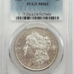 Graded 1881-S Morgan Silver Dollar, PCGS MS63