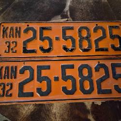 1932 Kansas License Plates